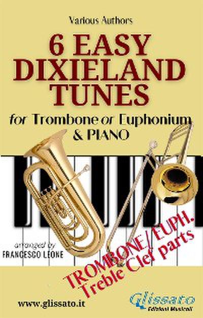 Trombone or Euphonium & Piano "6 Easy Dixieland Tunes" solo treble clef parts