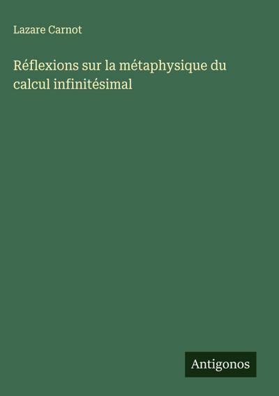 Réflexions sur la métaphysique du calcul infinitésimal