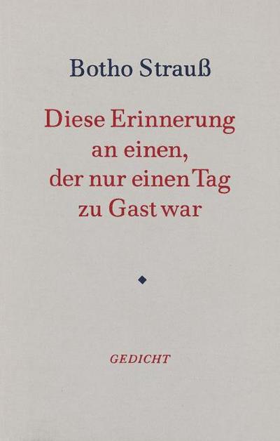 Diese Erinnerung an einen, der nur einen Tag zu Gast war
