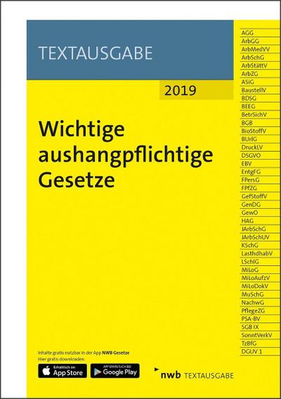 Wichtige aushangpflichtige Gesetze (Textausgabe)