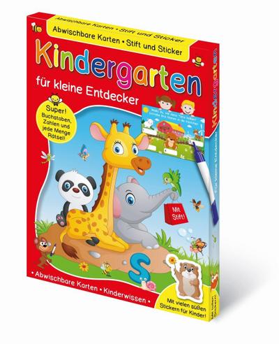 Kindergarten: Abwischbare Karten Kindergarten - für kleine Entdecker. Mit Stift + Sticker