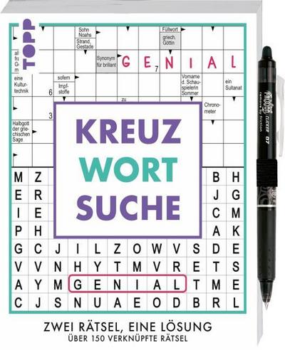 Kreuzwortsuche - 160 verknüpfte Rätsel: Zwei Rätsel, eine Antwort. Mit original PILOT Stift!