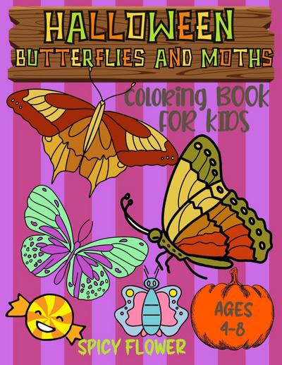 Halloween butterflies coloring book for kids ages 4-8
