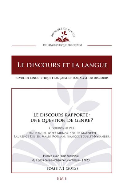 Le discours rapporté : une question de genre ?