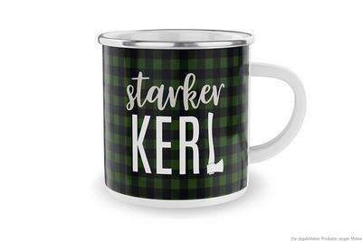 Emaille-Becher ’Starker Kerl’