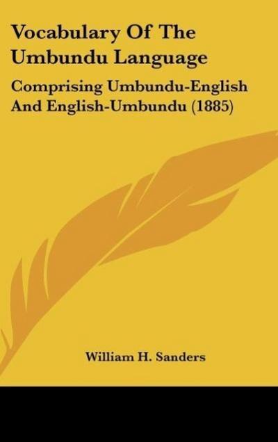Vocabulary Of The Umbundu Language
