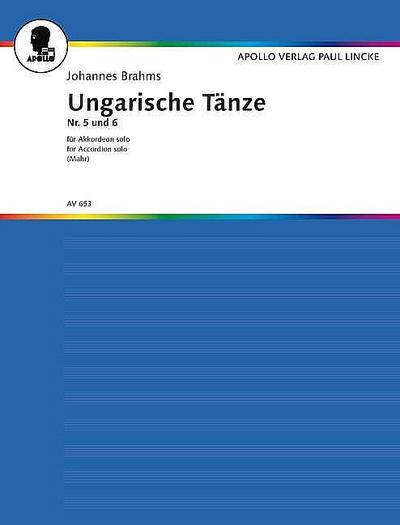 Ungarische Tänze Nr.5 und Nr.6für Akkordeon