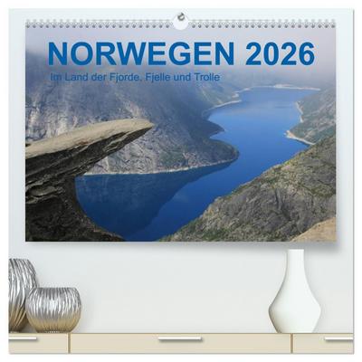 Norwegen 2026 - Im Land der Fjorde, Fjelle und Trolle (hochwertiger Premium Wandkalender 2026 DIN A2 quer), Kunstdruck in Hochglanz