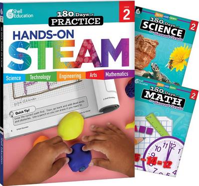 180 Days Steam, Science, & Math Grade 2: 3-Book Set