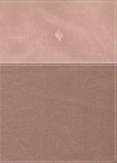 Rvr60, Biblia de Estudio de la Vida Plena, Edición Clásica, Leathersoft DOS Tonos Oro Rosa, Palabras de Jesús En Rojo, Comfort Print