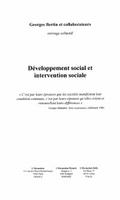 Developpement local et intervention sociale