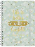 BRUNNEN 1072156093  Wochenkalender  Schülerkalender  2022/2023  "Confetti"  2 Seiten = 1 Woche  Blattgröße gekürzt 12,8 x 21 cm  A5  PP-Einband