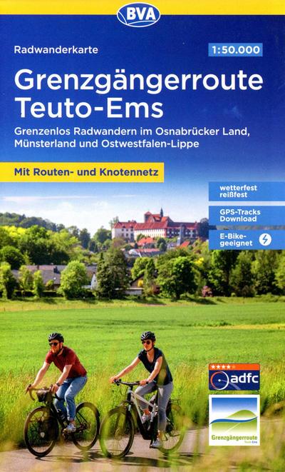 Radwanderkarte BVA Radwandern auf der Grenzgängerroute Teuto-Ems 1:50.000, reiß- und wetterfest, GPS-Tracks Download