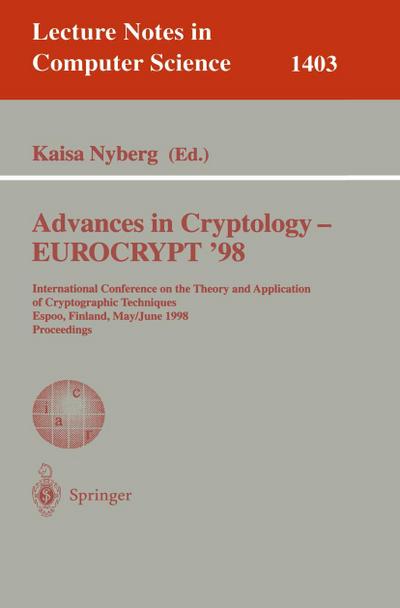 Advances in Cryptology - EUROCRYPT ’98