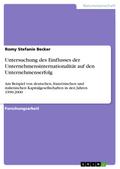 Untersuchung des Einflusses der Unternehmensinternationalität auf den Unternehmenserfolg