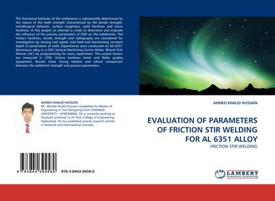 EVALUATION OF PARAMETERS OF FRICTION STIR WELDING FOR AL 6351 ALLOY