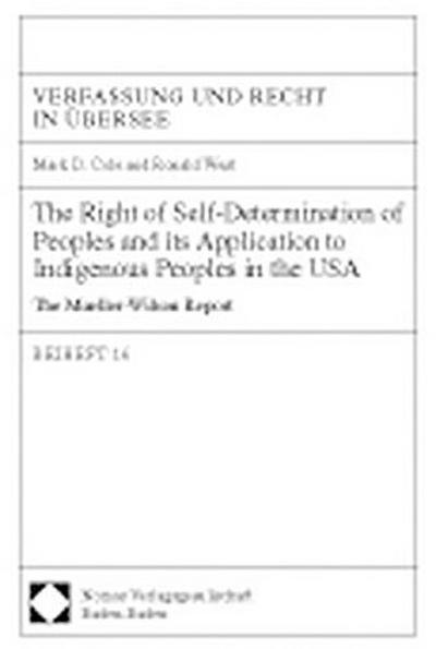 The Right of Self-Determination of Peoples and its Application to Indigenous Peoples in the USA