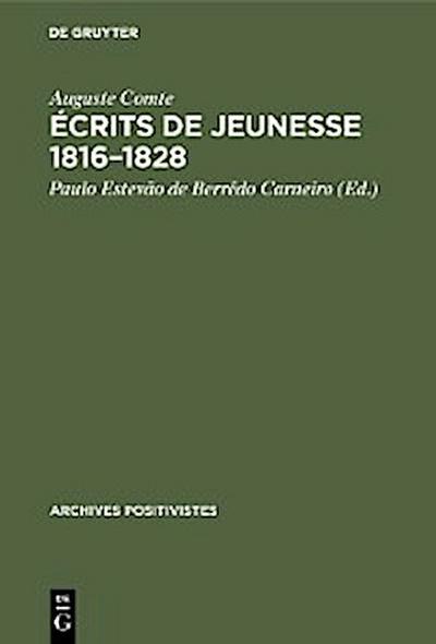 Écrits de jeunesse 1816–1828
