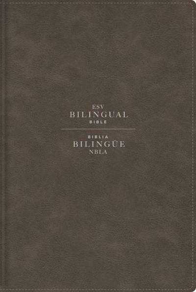 ESV/NBLA, Bilingual Bible, Leathersoft, Grey/ ESV/NBLA, Biblia Bilingue, Leathersoft, Gris