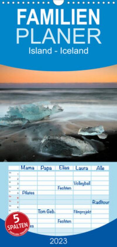 Familienplaner Island - Iceland (Wandkalender 2023 , 21 cm x 45 cm, hoch)