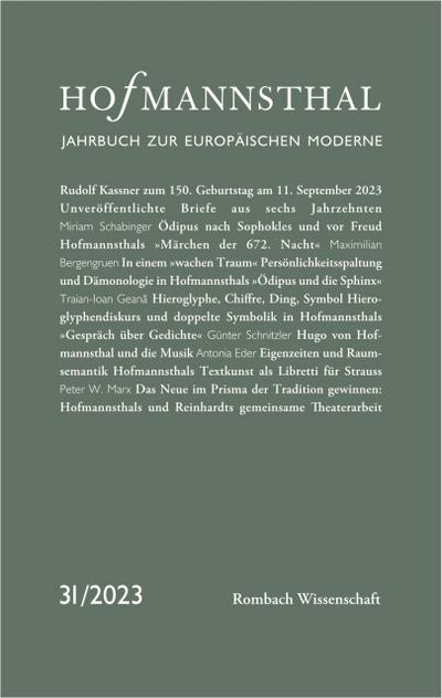 Hofmannsthal - Jahrbuch zur Europäischen Moderne