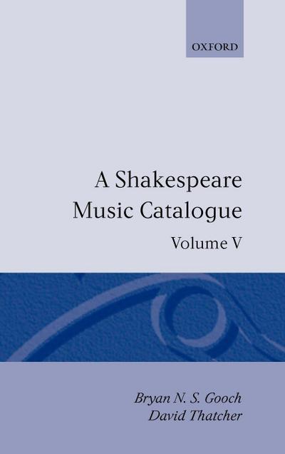A Shakespeare Music Catalogue