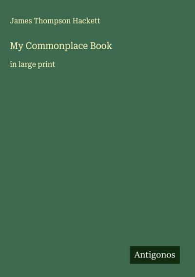 My Commonplace Book