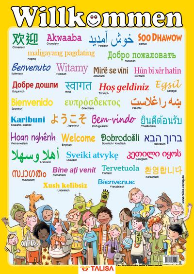 Multilinguales LernPOSTER "Willkommen"