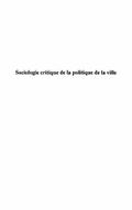 Sociologie critique de la politique de l