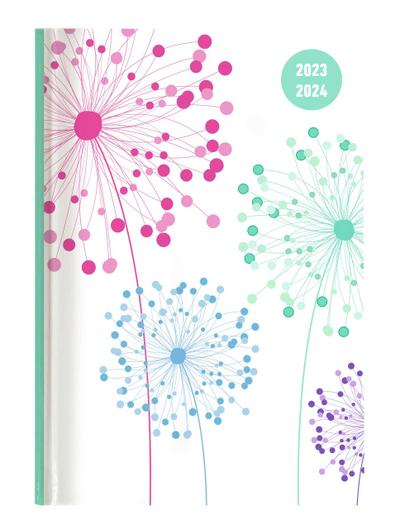 Collegetimer Blowballs 2023/2024 - Schüler-Kalender A6 (10x15 cm) - Pusteblume - Day By Day - 352 Seiten - Terminplaner - Notizbuch - Alpha Edition