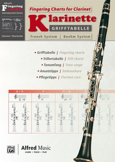 Alfred’s Fingering Charts Instrumental Series / Grifftabelle Klarinette Boehm System | Fingering Charts for Bb-Clarinet French System