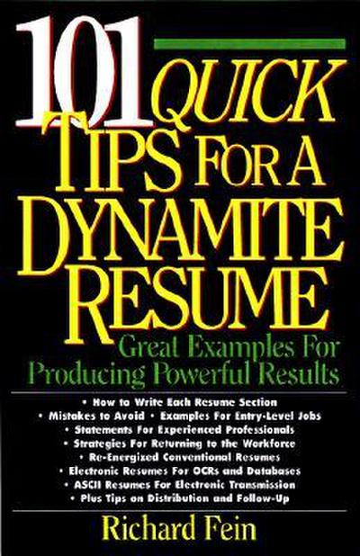 101 Quick Tips for a Dynamite Resume