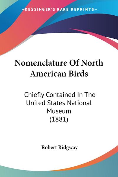 Nomenclature Of North American Birds