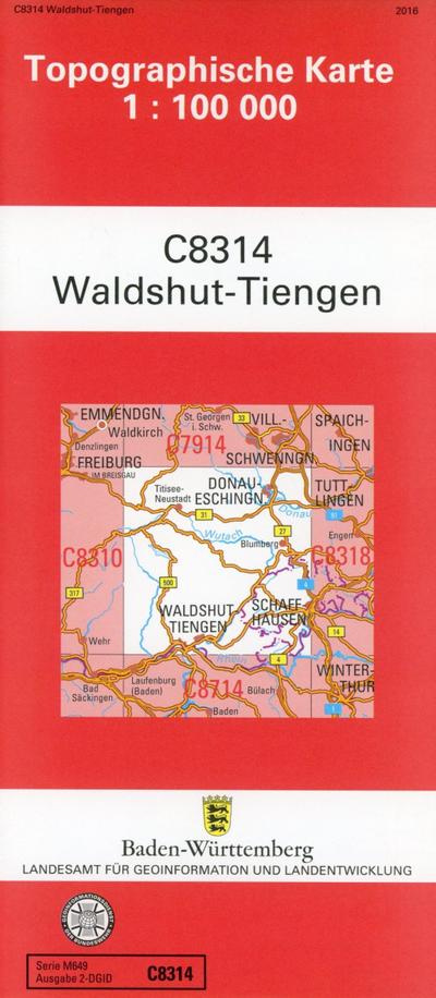 Topographische Karte Baden-Württemberg Waldshut-Tiengen