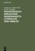 Französischsprachige Gegenwartsliteratur 1918-1986