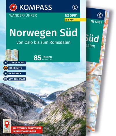 KOMPASS Wanderführer Norwegen Süd, von Oslo bis zum Romsdalen, 85 Touren mit Extra-Tourenkarte