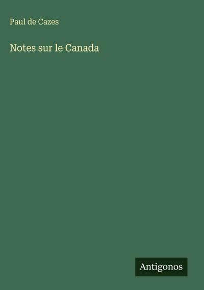 Notes sur le Canada