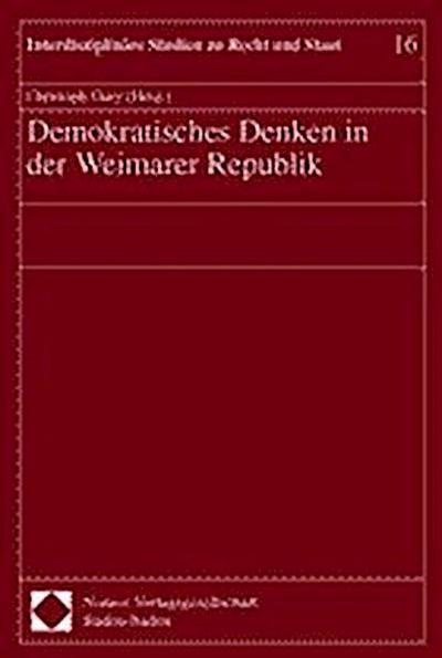 Demokratisches Denken in der Weimarer Republik
