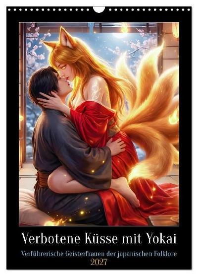 Verbotene Küsse mit Yokai (Wandkalender 2027 DIN A3 hoch), CALVENDO Monatskalender