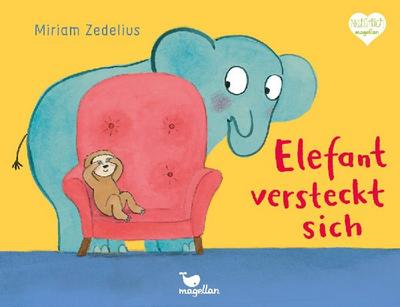 Elefant versteckt sich