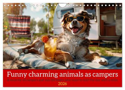 Funny charming animals as campers (Wall Calendar 2026 DIN A4 landscape), CALVENDO 12 Month Wall Calendar
