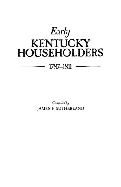 Early Kentucky Householders, 1787-1811