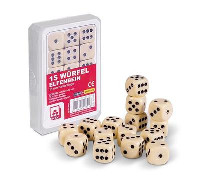 15 Würfel 16 mm elfenbein (Spiel-Zubehör)