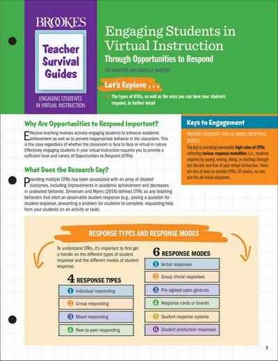 Engaging Students in Virtual Instruction Through Opportunities to Respond