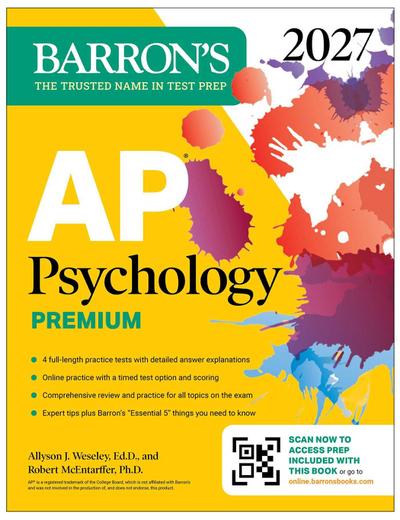AP Psychology Premium, 2027: Prep Book with 3 Practice Tests + Comprehensive Review + Online Practice