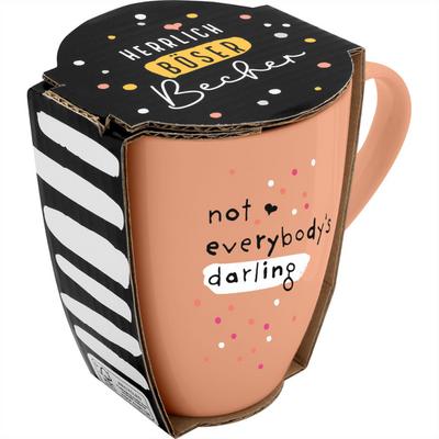 Tasse mit Motivdruck "not everybody´s darling", mit Banderole