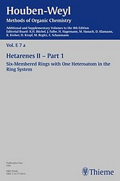 Houben-Weyl Methods of Organic Chemistry Vol. E 7a, 4th Edition Supplement