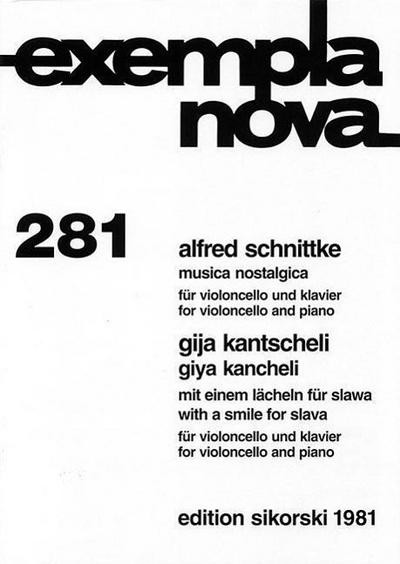 Alfred Schnittke - Musica Nostalgica and Giya Kancheli - With a Smile for Slava: For Cello and Piano Reduction
