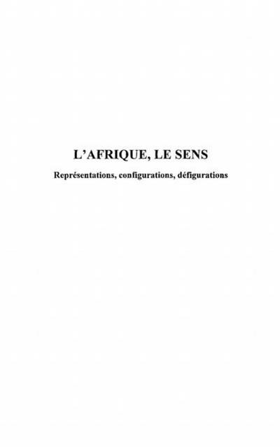 Afrique, le sens L’