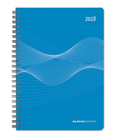 Wochenplaner PP-Einband blau 2018 - Kalender-Ringbuch A5